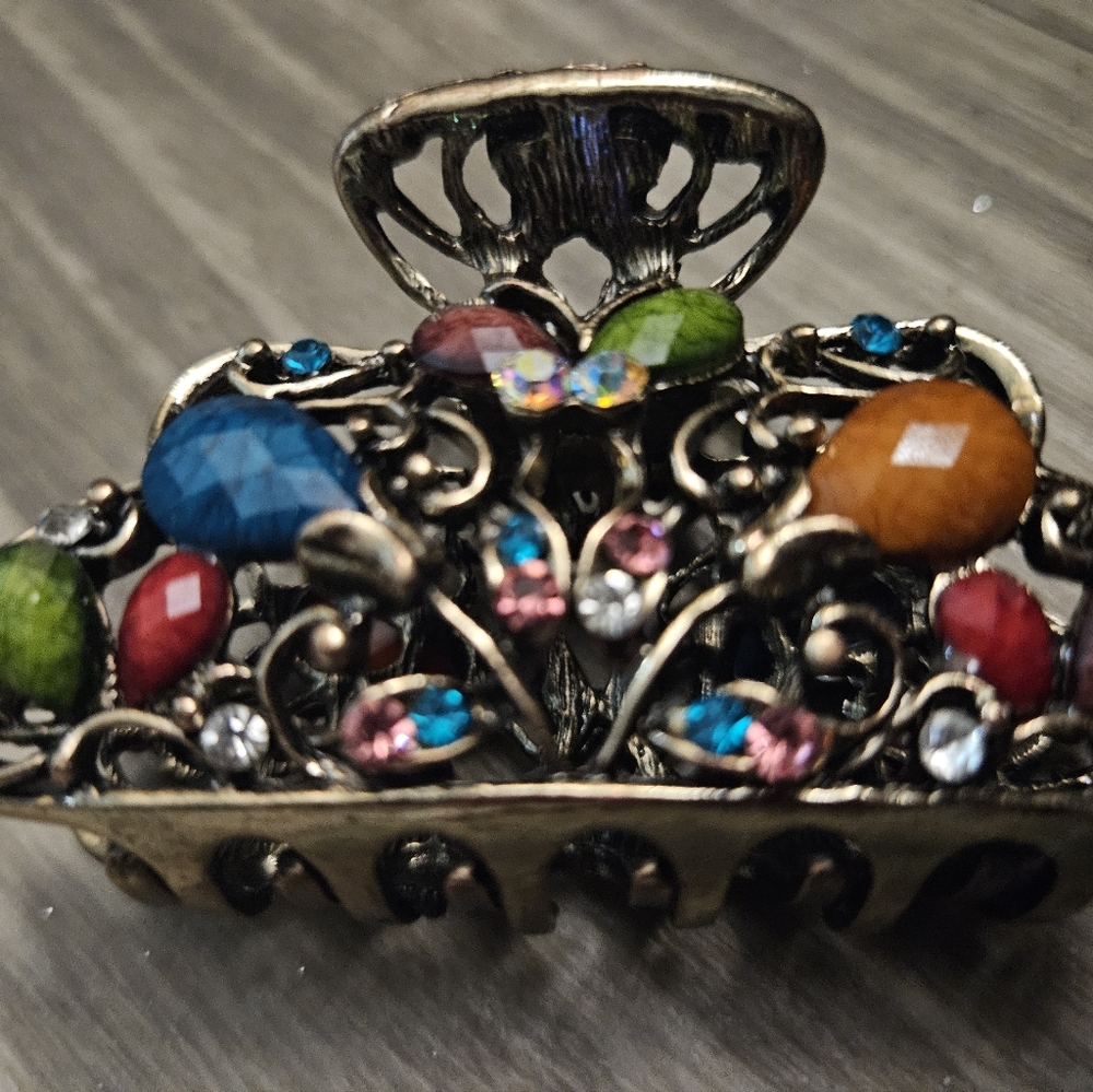 Multicolored Jeweled Hair Clip